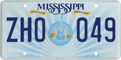 MS license plate ZHO049
