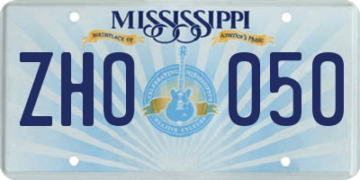 MS license plate ZHO050