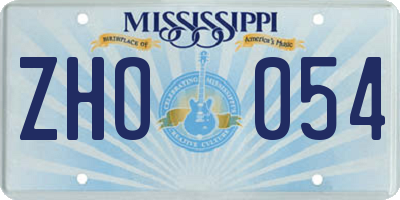 MS license plate ZHO054