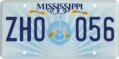 MS license plate ZHO056