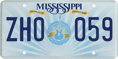 MS license plate ZHO059
