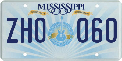 MS license plate ZHO060