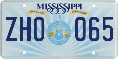 MS license plate ZHO065
