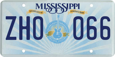 MS license plate ZHO066