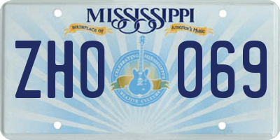 MS license plate ZHO069