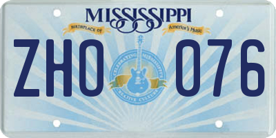 MS license plate ZHO076