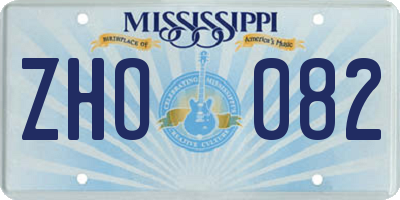 MS license plate ZHO082
