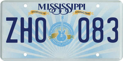 MS license plate ZHO083