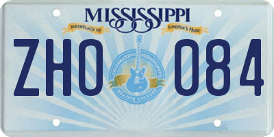 MS license plate ZHO084