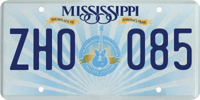 MS license plate ZHO085
