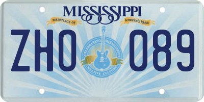 MS license plate ZHO089