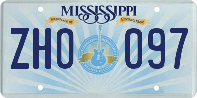 MS license plate ZHO097