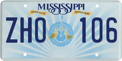 MS license plate ZHO106