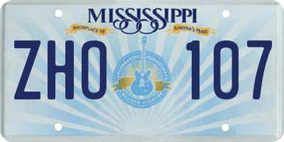 MS license plate ZHO107