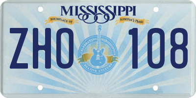 MS license plate ZHO108