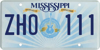 MS license plate ZHO111