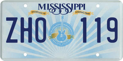 MS license plate ZHO119
