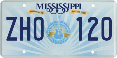 MS license plate ZHO120