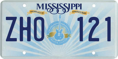 MS license plate ZHO121