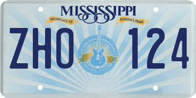 MS license plate ZHO124