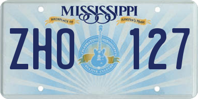 MS license plate ZHO127