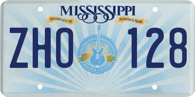 MS license plate ZHO128