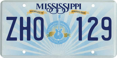 MS license plate ZHO129