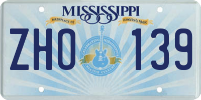 MS license plate ZHO139