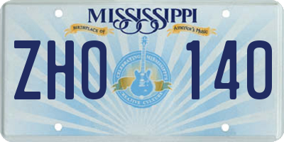 MS license plate ZHO140