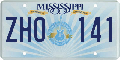 MS license plate ZHO141