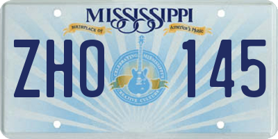 MS license plate ZHO145