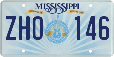 MS license plate ZHO146