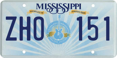 MS license plate ZHO151