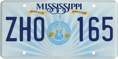 MS license plate ZHO165