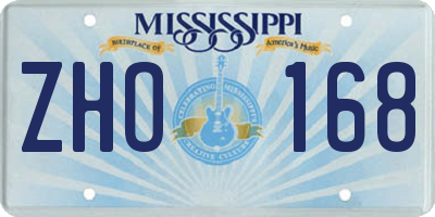 MS license plate ZHO168
