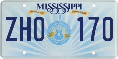 MS license plate ZHO170