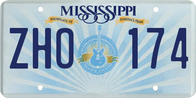 MS license plate ZHO174