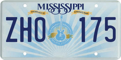 MS license plate ZHO175