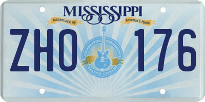 MS license plate ZHO176
