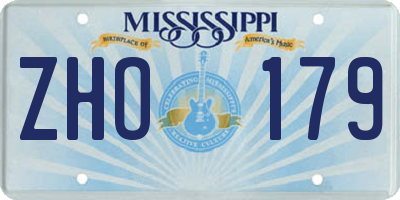 MS license plate ZHO179