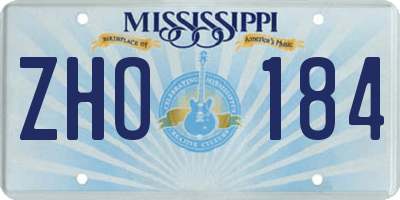 MS license plate ZHO184