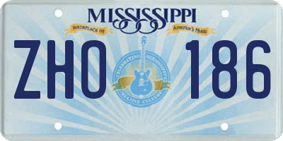 MS license plate ZHO186