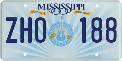 MS license plate ZHO188