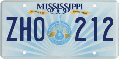 MS license plate ZHO212