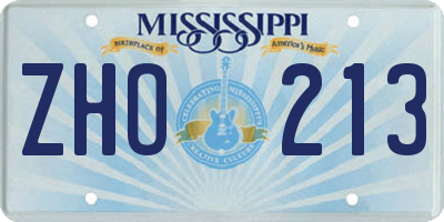 MS license plate ZHO213