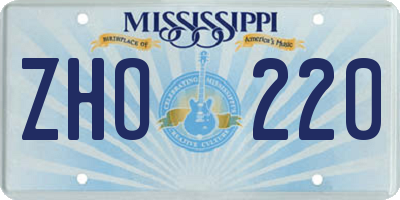 MS license plate ZHO220
