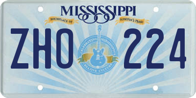 MS license plate ZHO224