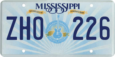 MS license plate ZHO226