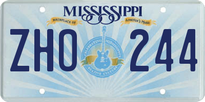 MS license plate ZHO244