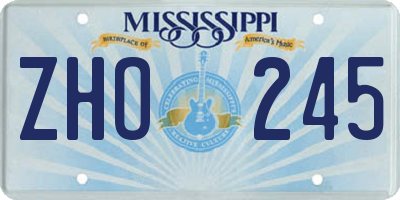 MS license plate ZHO245